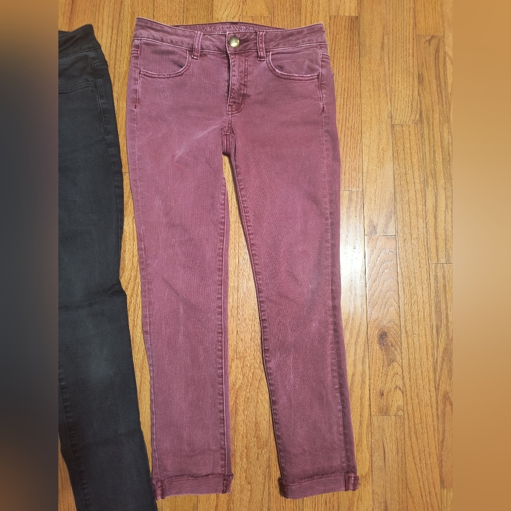 3 Pairs Of American Eagle Skinny/Cropped Skinny Jeans, Women's Size 2 Regular - Picture 8 of 16